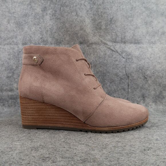 Dr Scholls Shoes Womens 8.5 Booties Fashion Wedge Lace Up Comfort Desert Classic - Picture 2 of 14